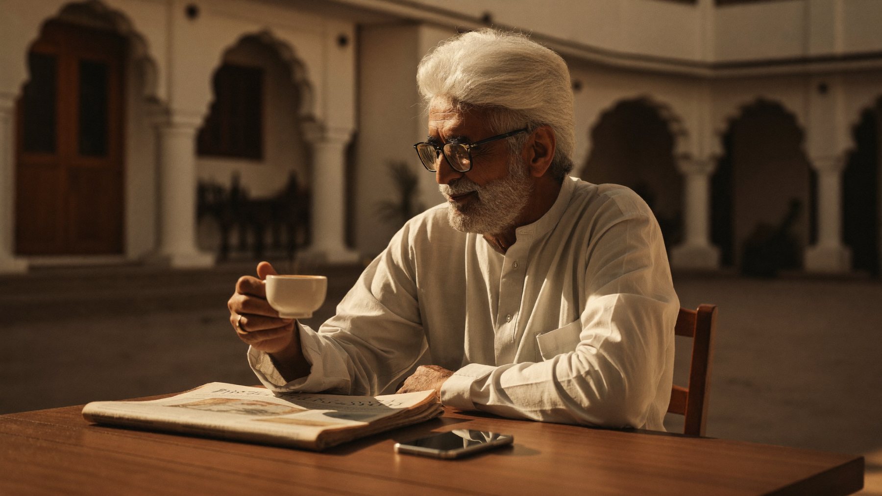 His room — morning in Jaipur